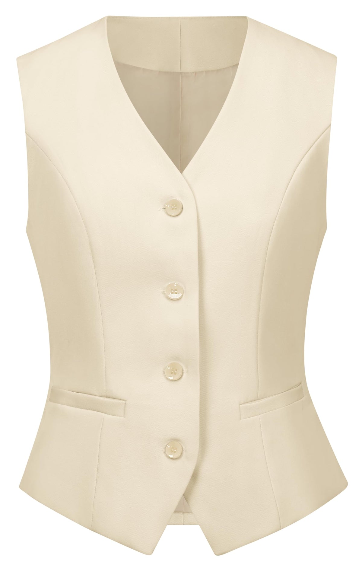V VOCNI Women's Fully Lined 4 Button Dressy Suit Vest Waistcoat