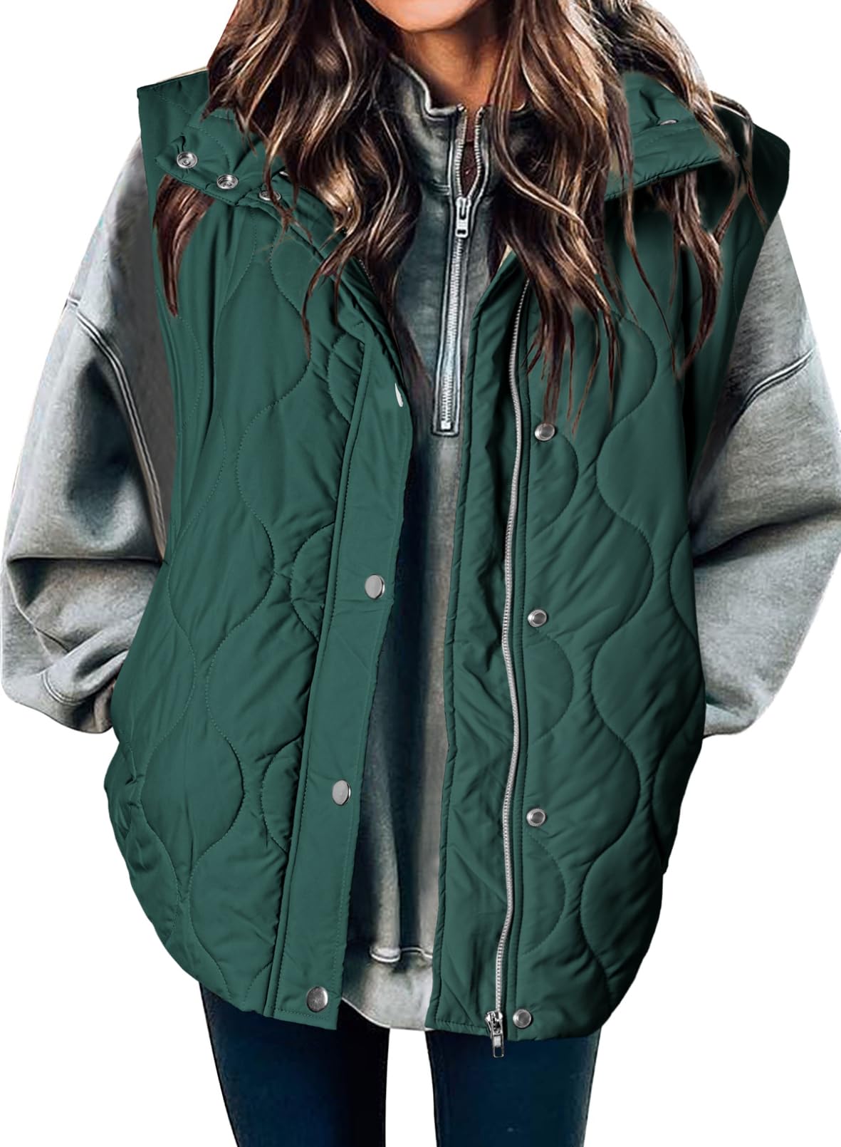 EVALESS Womens Lightweight Cropped Puffer Vest Quilted Sleeveless Jackets