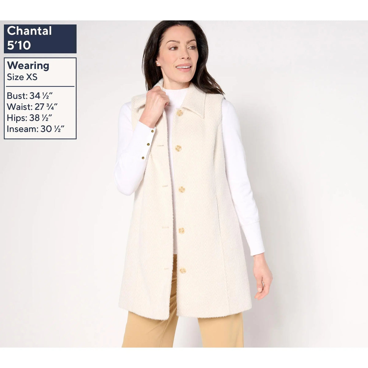 GRAVER Susan Graver Petite Knit Jacquard Duster Vest