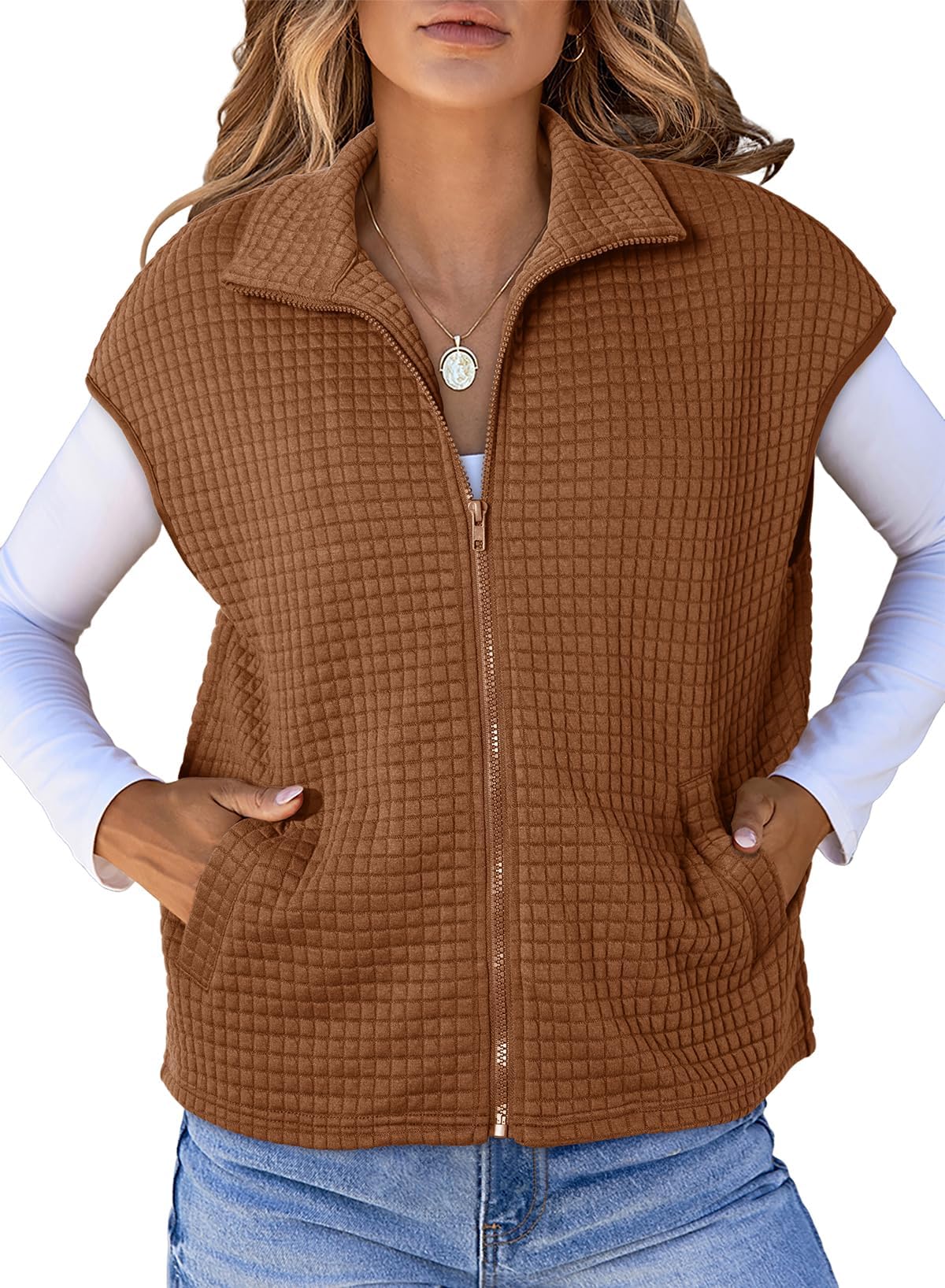 Dokotoo Womens Vest Tops 2026 Fall Cap Sleeve Waffle Knit Vests