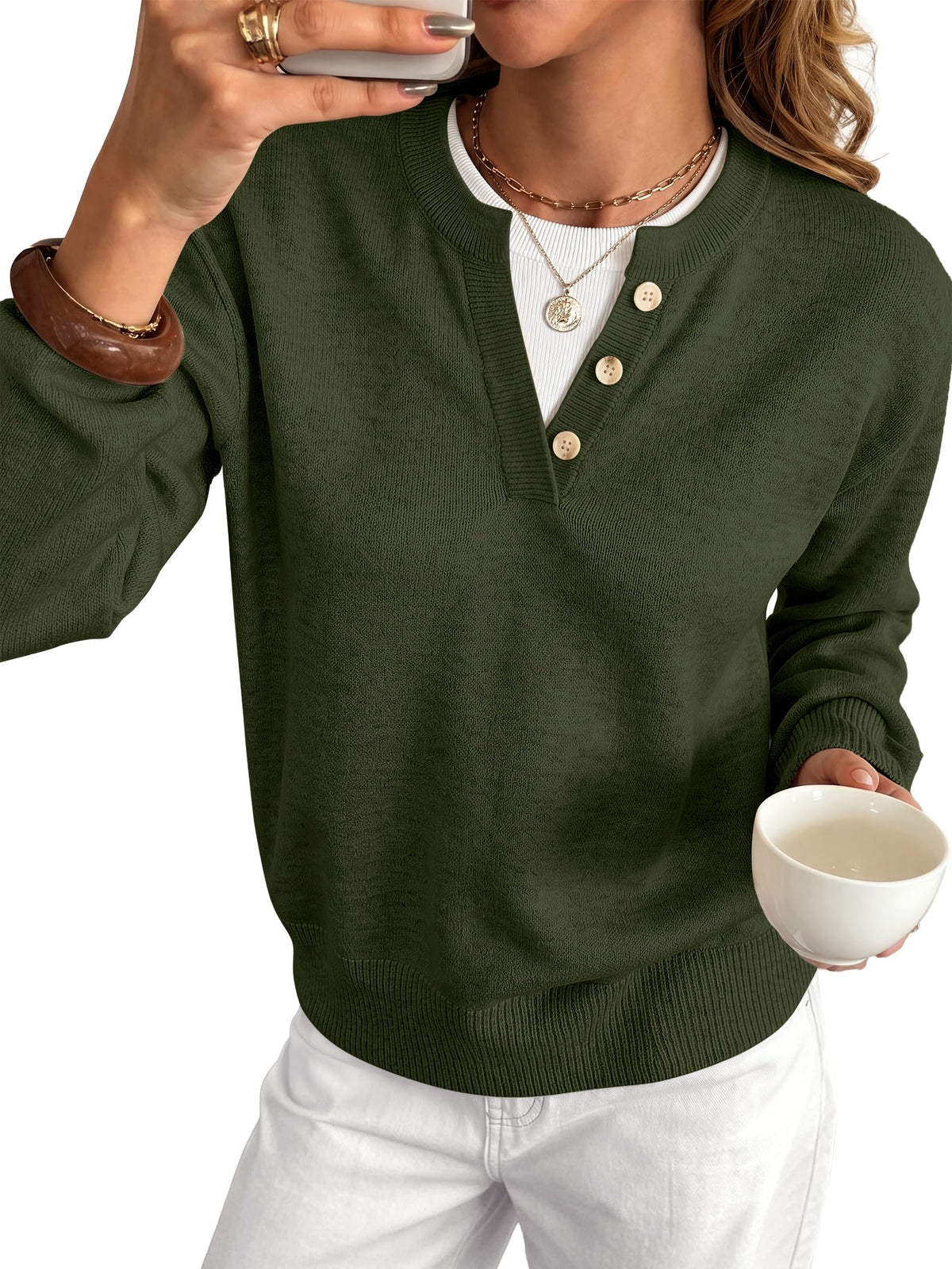 ANRABESS Sweaters for Women 2026 Fall Long Sleeve Lightweight Pullover Tops