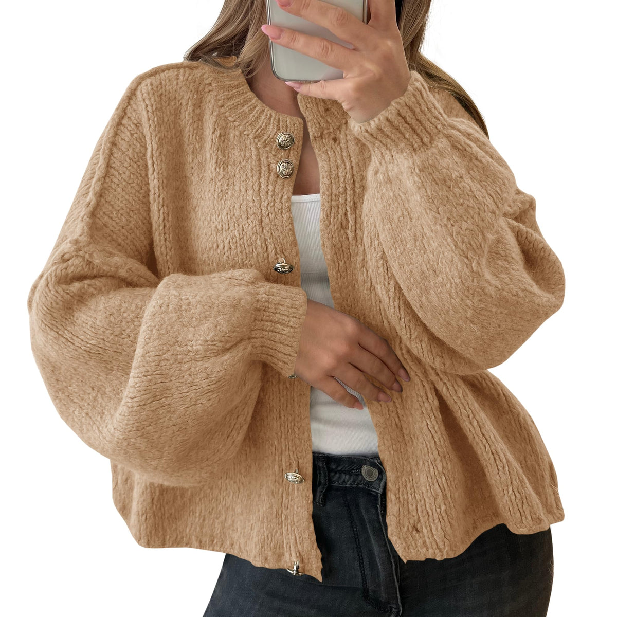 Saodimallsu Womens Oversized Cardigans Long Sleeve Chunky Sweater Coats