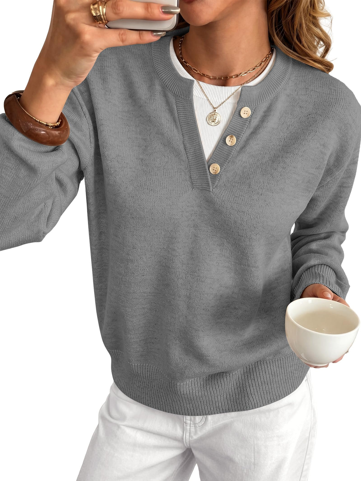 ANRABESS Sweaters for Women 2026 Fall Long Sleeve Lightweight Pullover Tops