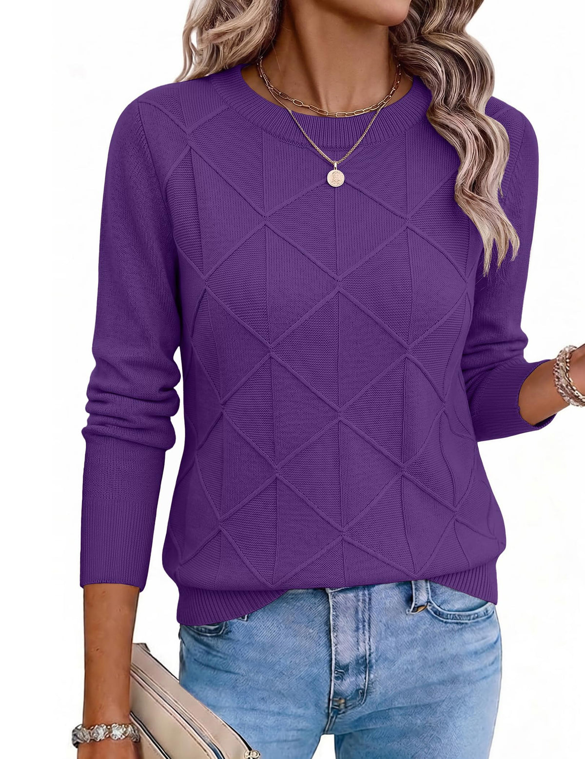 Zeagoo Womens Sweaters Crewneck Long Sleeve Soft Casual Knit Pullover Tops