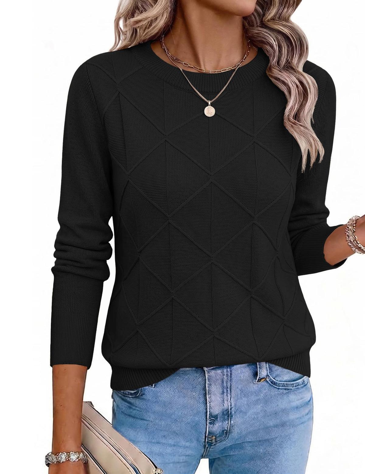 Zeagoo Womens Sweaters Crewneck Long Sleeve Soft Casual Knit Pullover Tops
