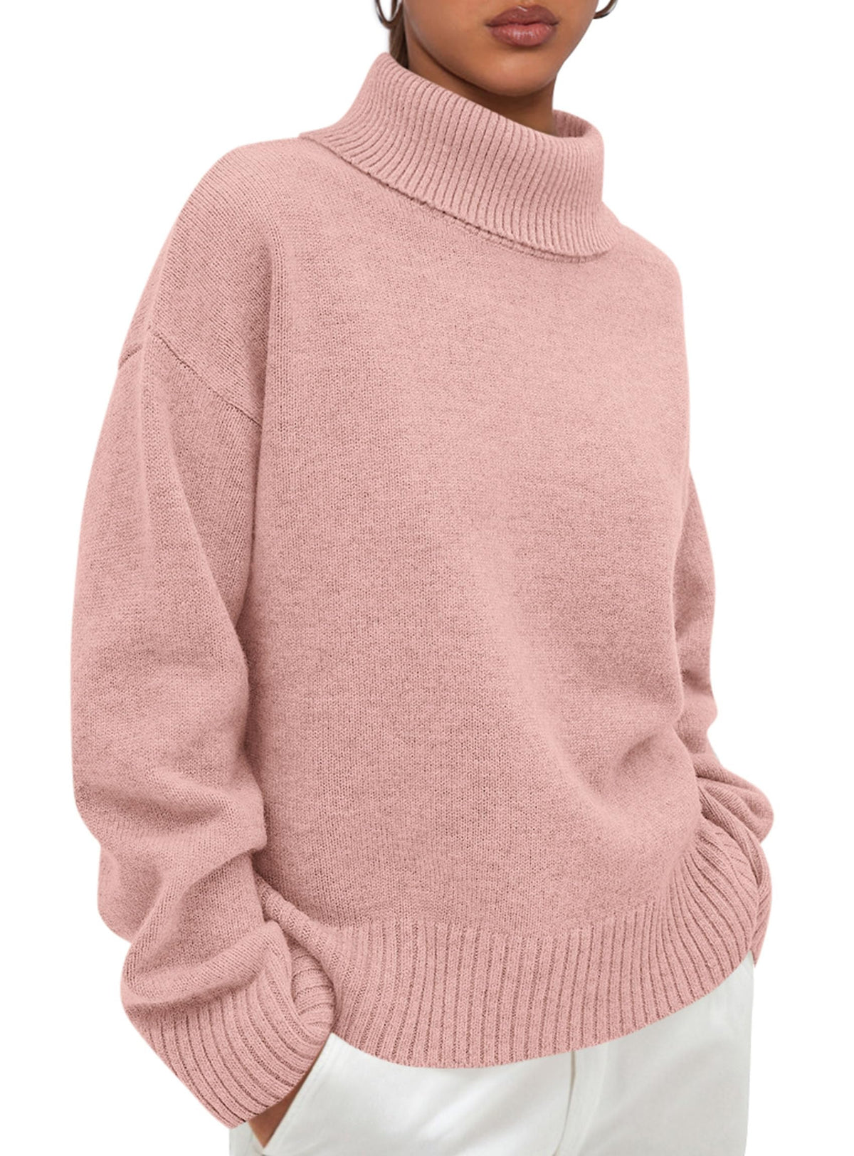 PRETTYGARDEN Womens Turtleneck Long Sleeve Knit Sweater