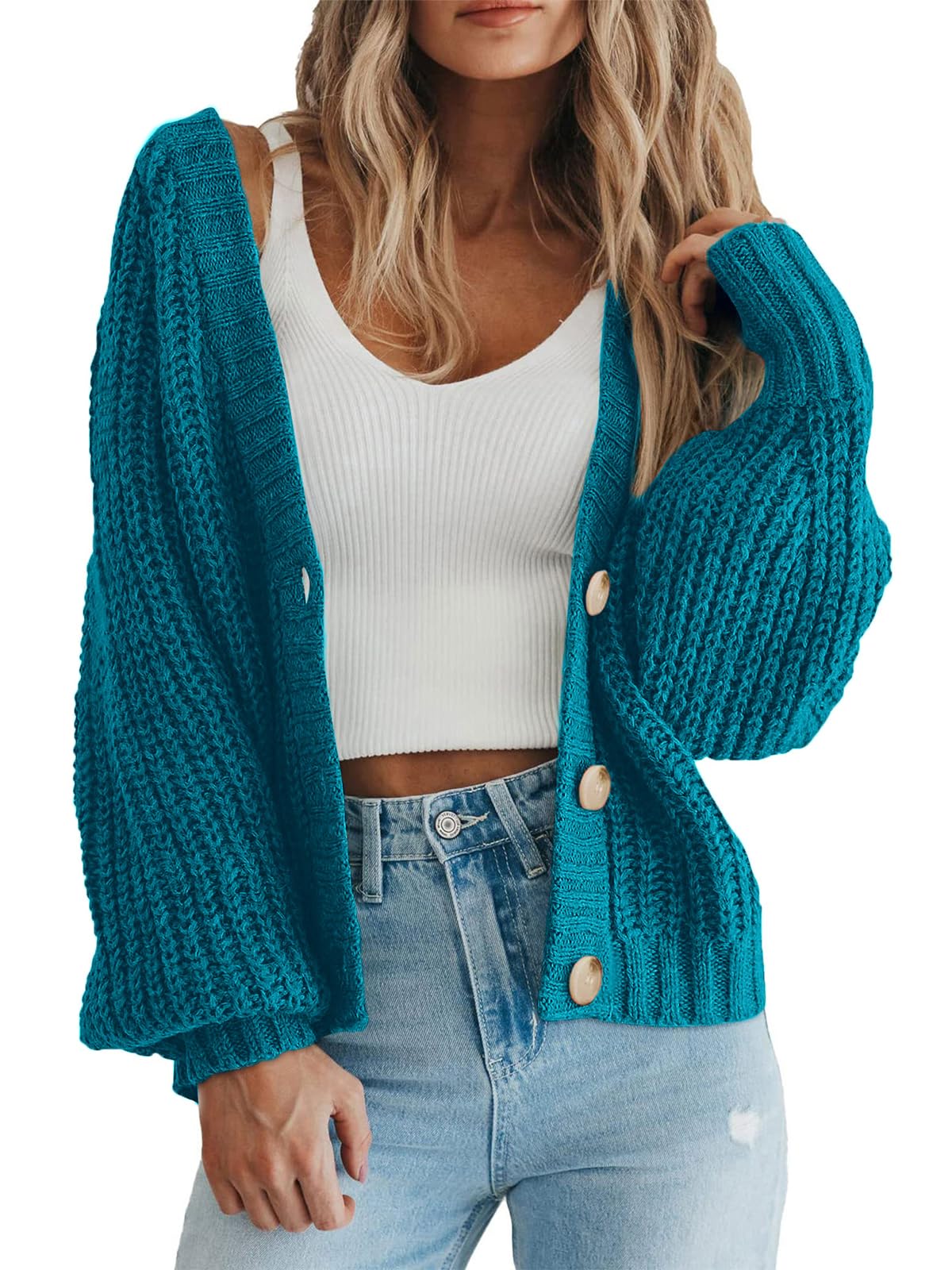 PRETTYGARDEN Women's Chunky Knit Open Front Cardigan Sweaters Fall Outfits
