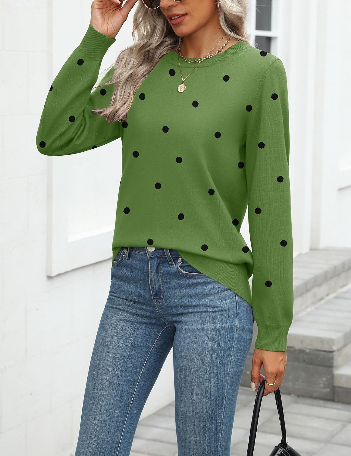 Zeagoo Womens Sweaters Long Sleeve Tops Classic Fall Clothes Crewneck Tops