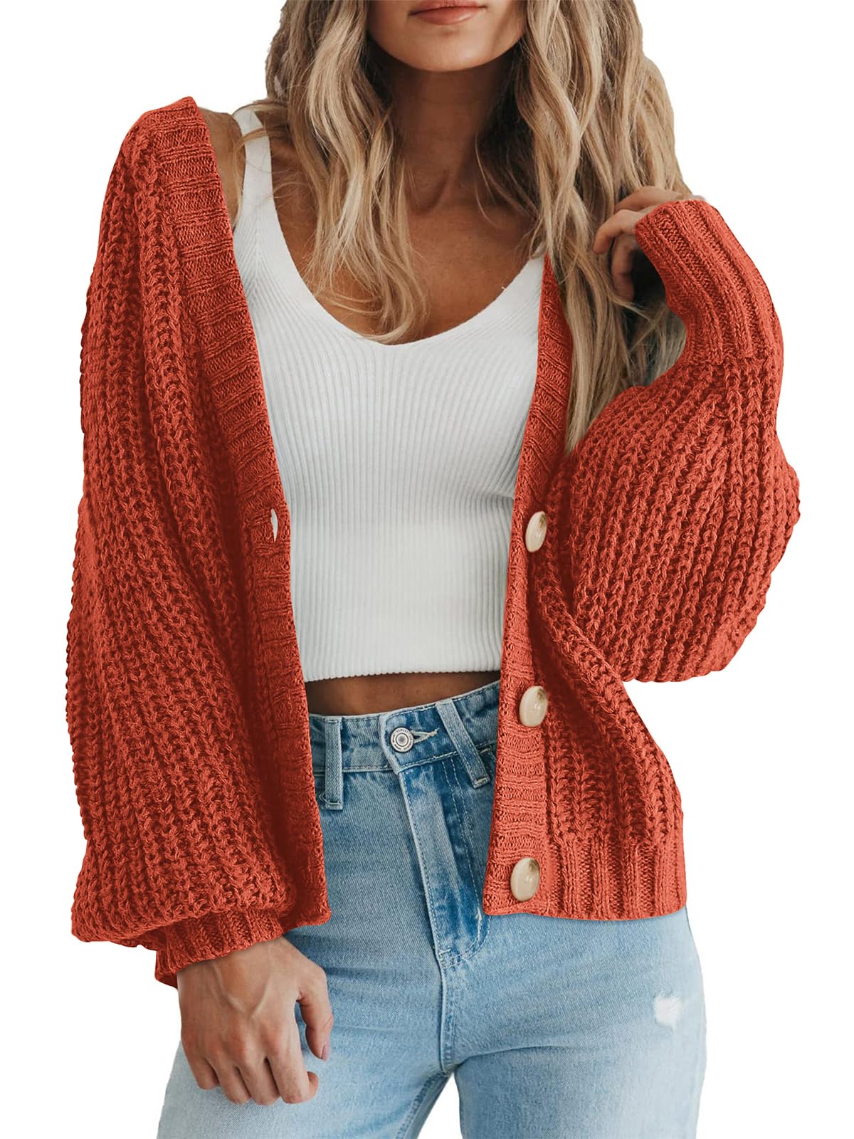 PRETTYGARDEN Women's Chunky Knit Open Front Cardigan Sweaters Fall Outfits