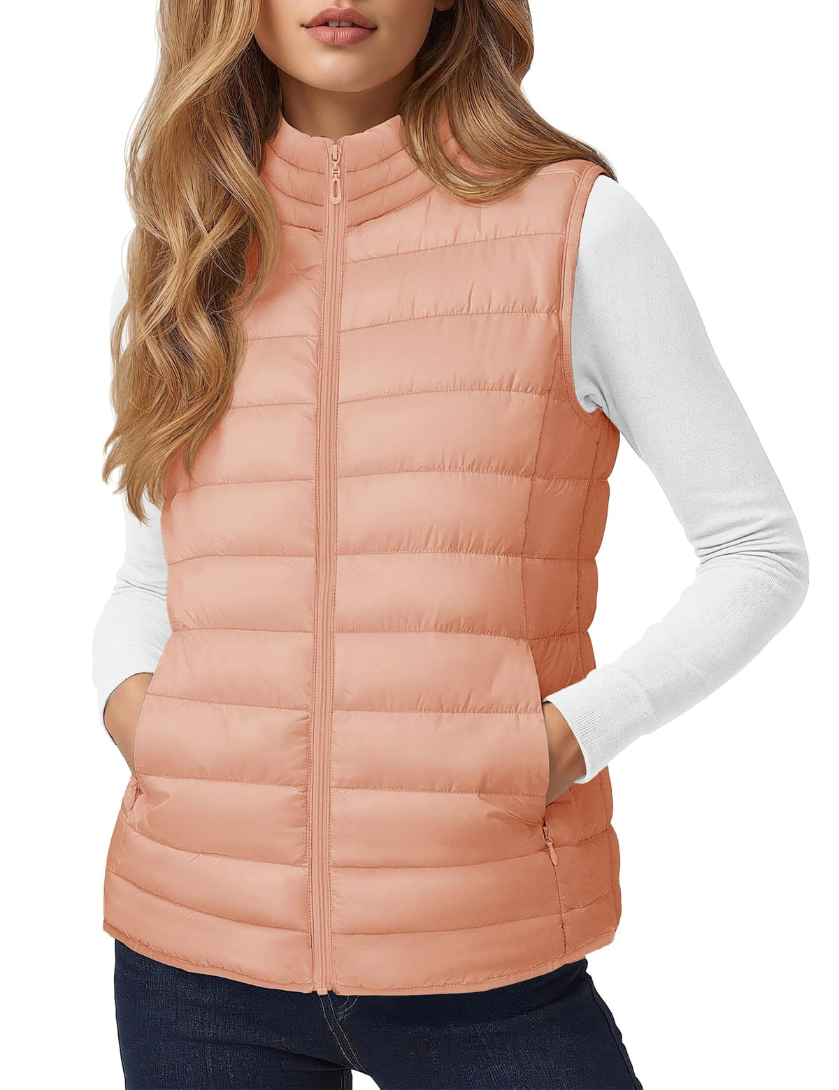 YUCOLEN Women's Quilted Puffer Vest Lightweight Sleeveless Puffy Jacket