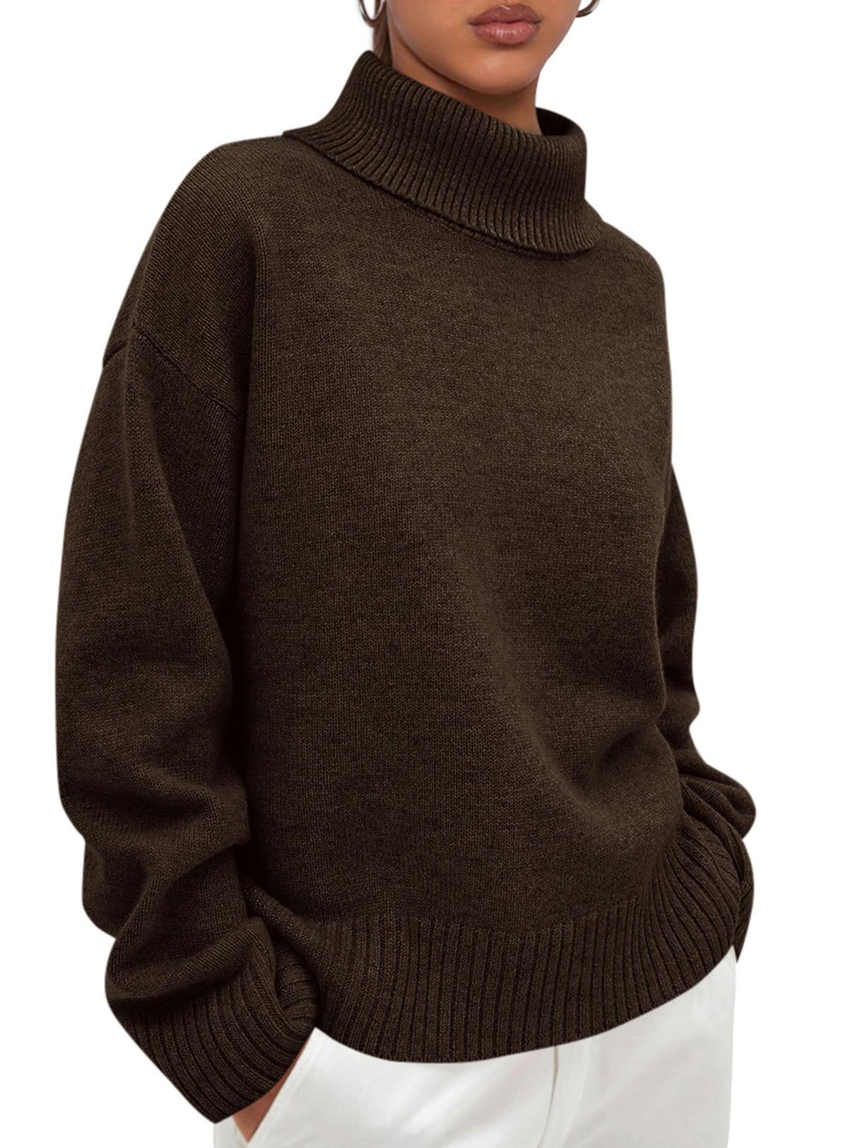 PRETTYGARDEN Womens Turtleneck Long Sleeve Knit Sweater