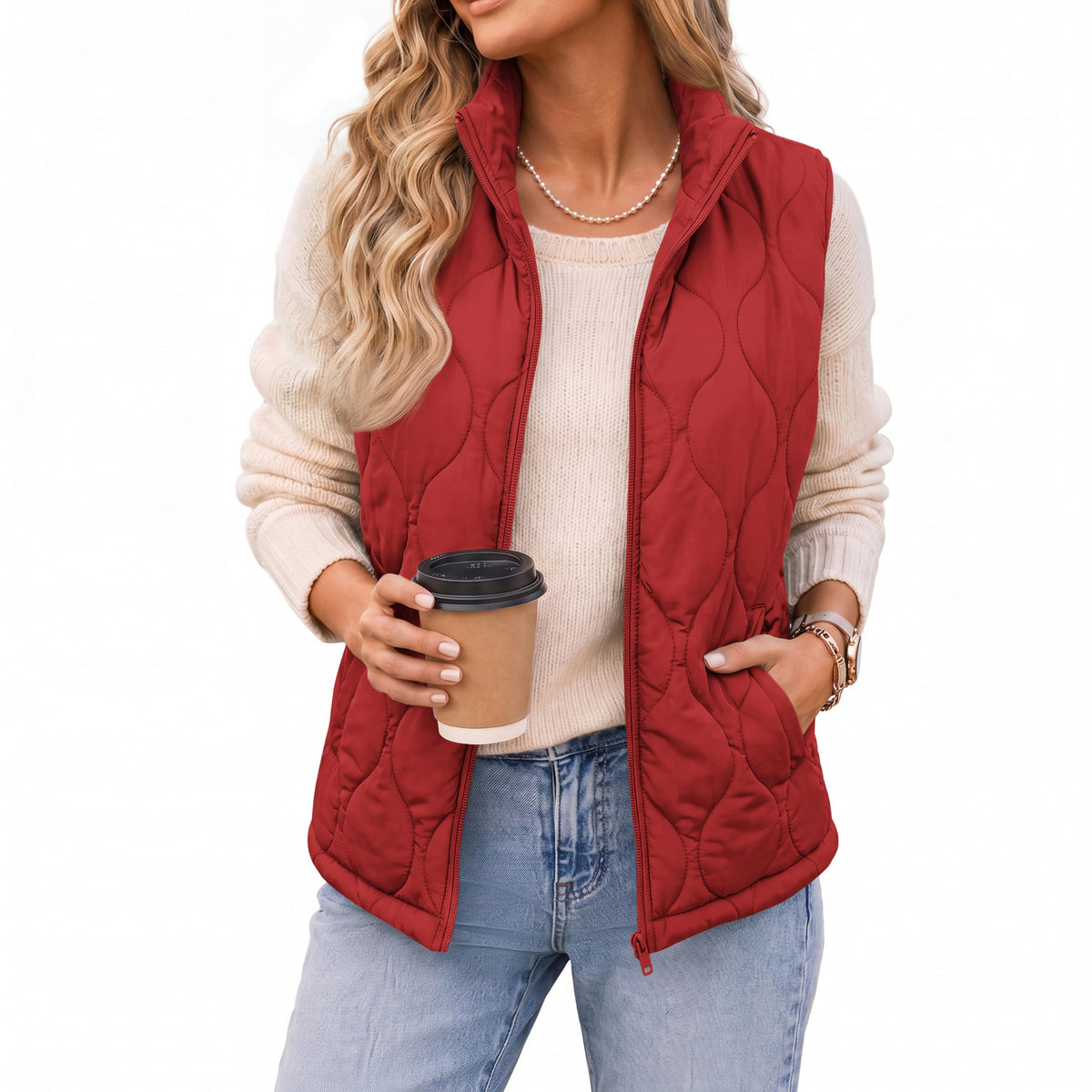 Zeagoo Womens Puffer Vest Lightweight Quilted Coat Sleeveless Jackets
