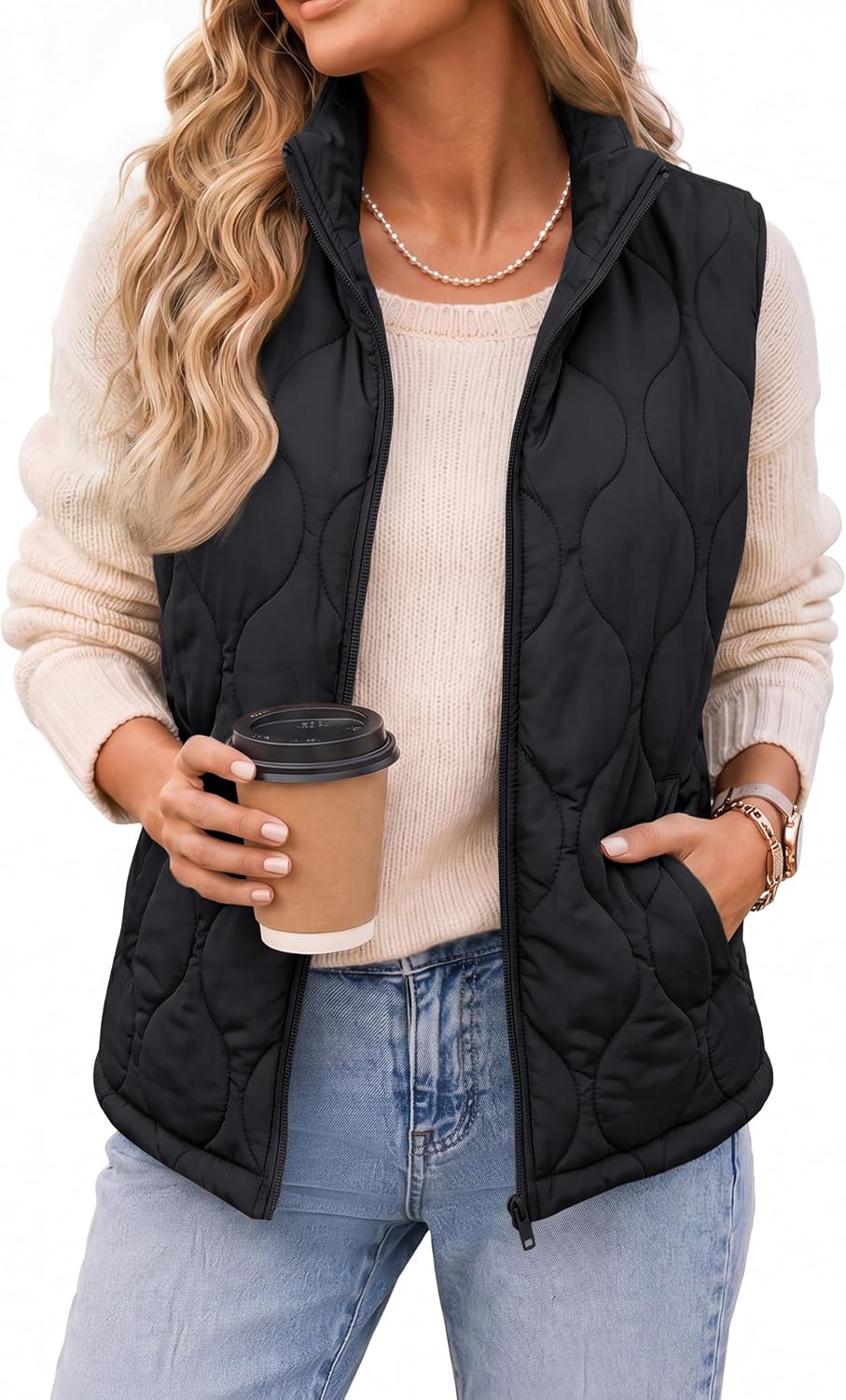 Zeagoo Womens Puffer Vest Lightweight Quilted Coat Sleeveless Jackets