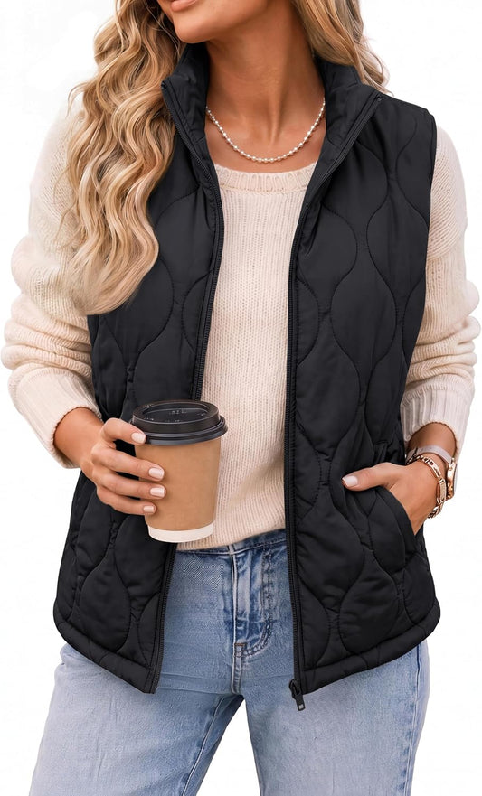 Zeagoo Womens Puffer Vest Lightweight Quilted Coat Sleeveless Jackets