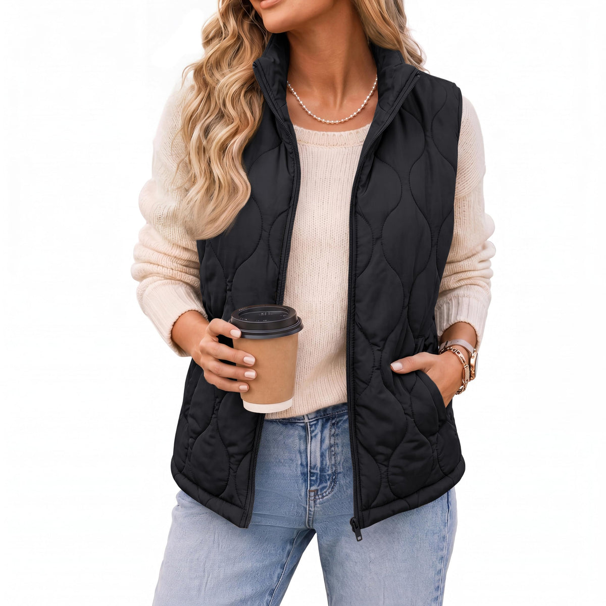 Zeagoo Womens Puffer Vest Lightweight Quilted Coat Sleeveless Jackets