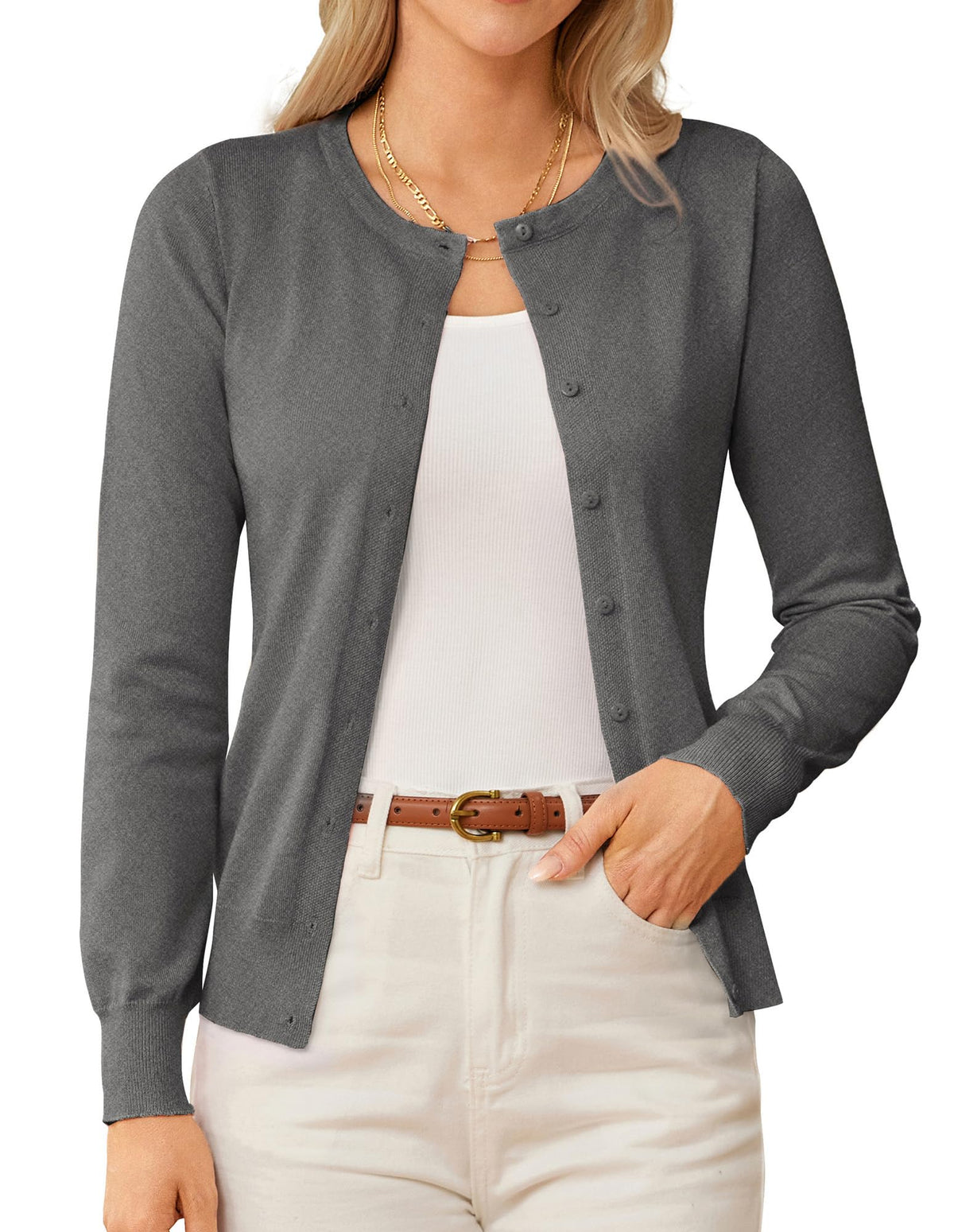 GRACE KARIN Knit Cardigan Sweaters for Women Lightweight Fall Outfits 2026