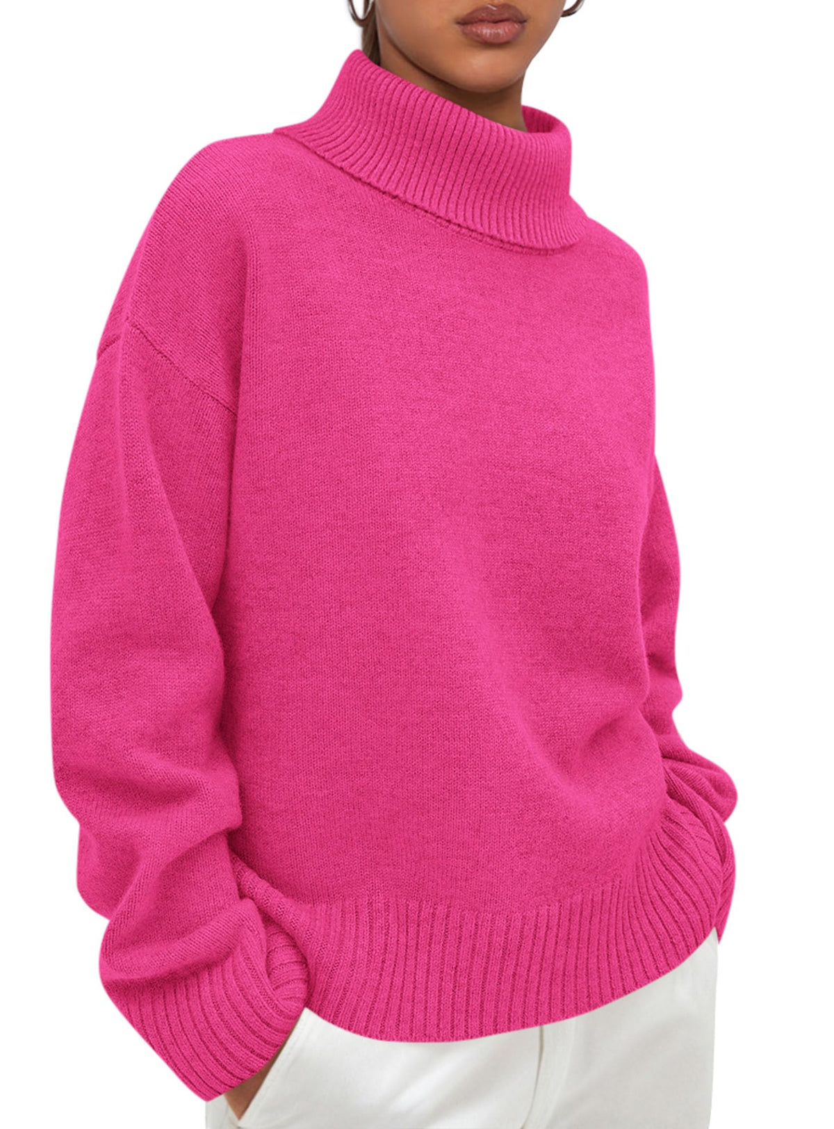 PRETTYGARDEN Womens Turtleneck Long Sleeve Knit Sweater