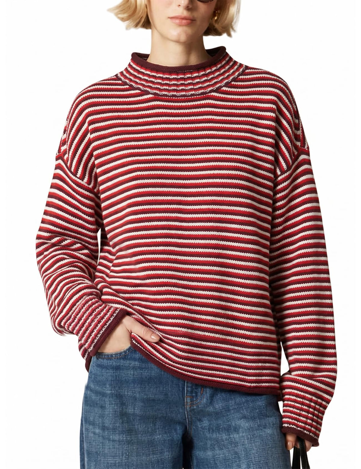 Yimoon Womens Rollneck Sweater Oversized Cotton Sweater 2026