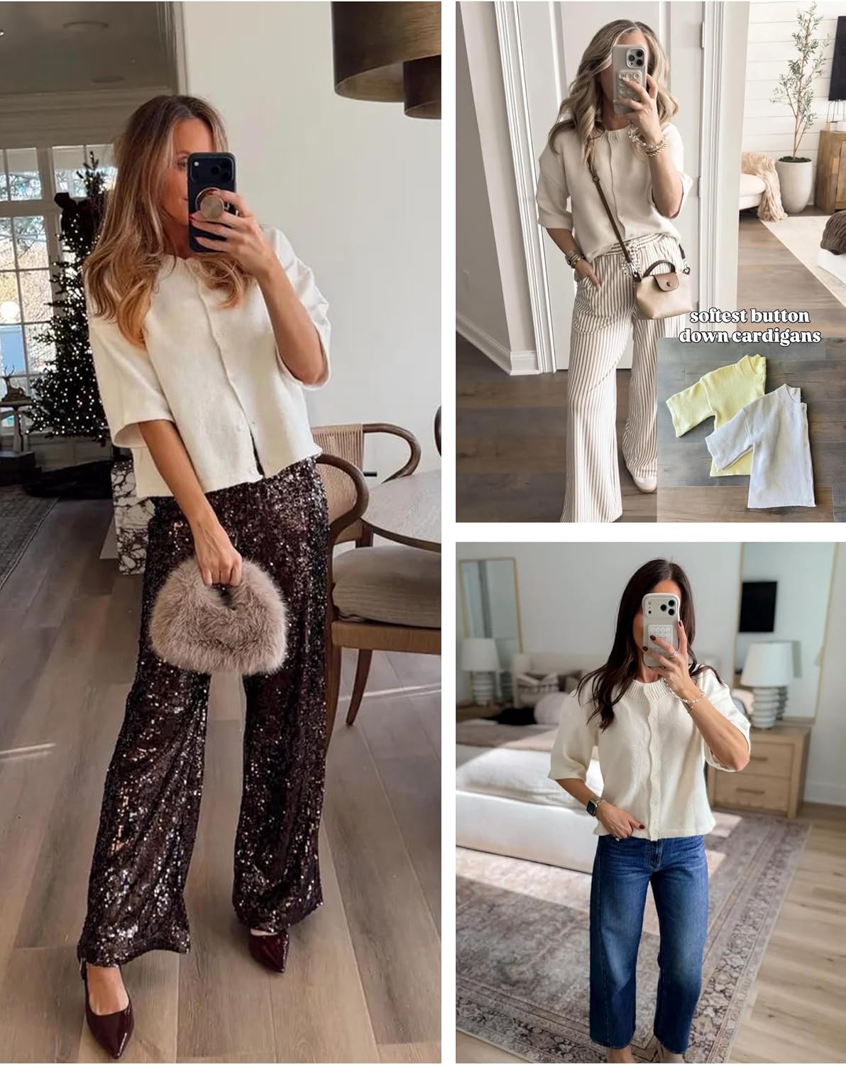 Springrain Lightweight Cardigans for Women Cropped Knit Sweater