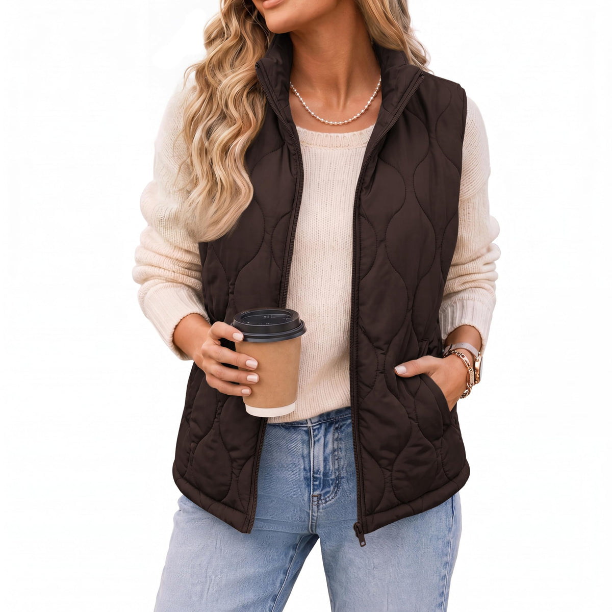 Zeagoo Womens Puffer Vest Lightweight Quilted Coat Sleeveless Jackets