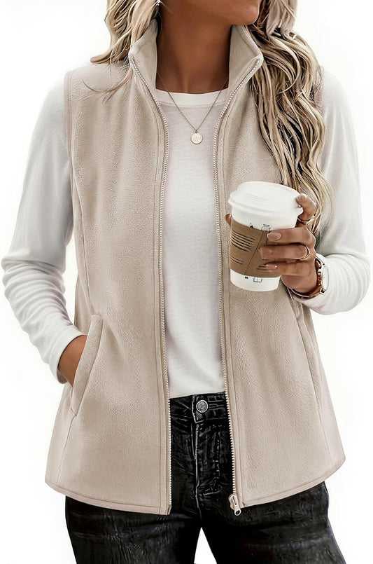 Zeagoo Womens Outerwear Vests With Pockets Zipper Sleeveless Fleece Jackets