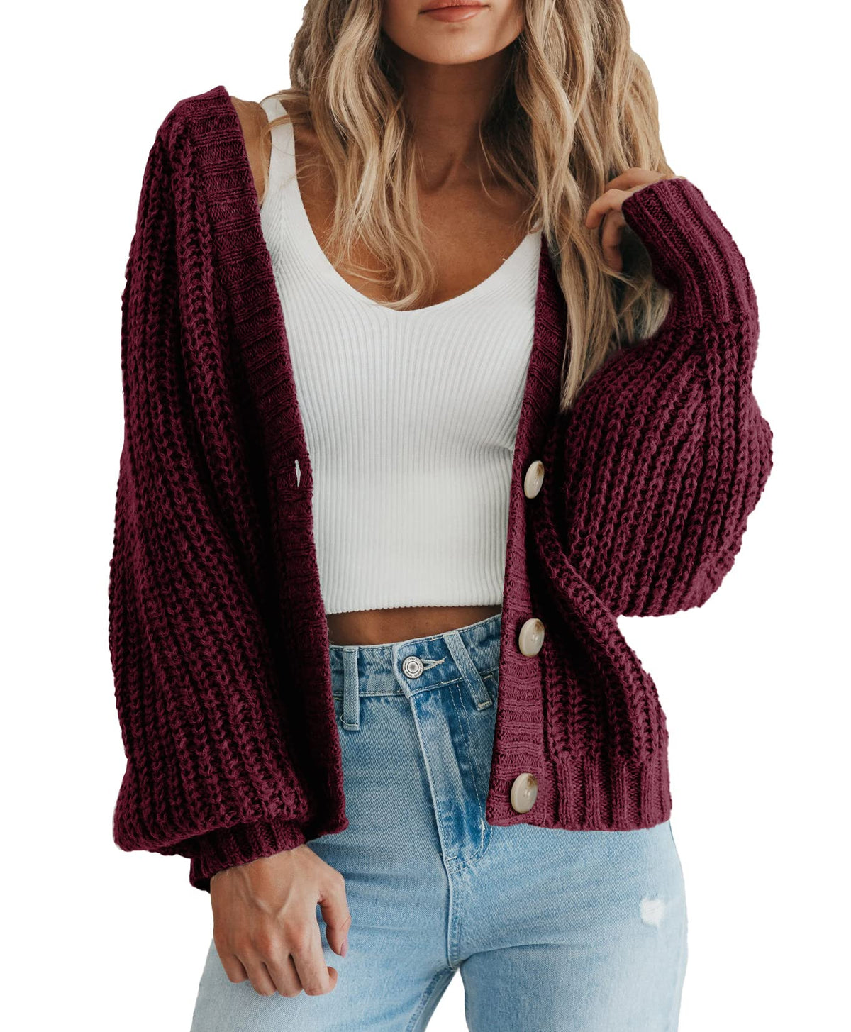 PRETTYGARDEN Women's Chunky Knit Open Front Cardigan Sweaters Fall Outfits