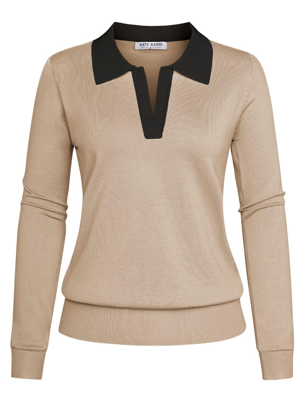 Women's Long Sleeve Classic V Neck Casual Fall Winter Polo Sweater Tops