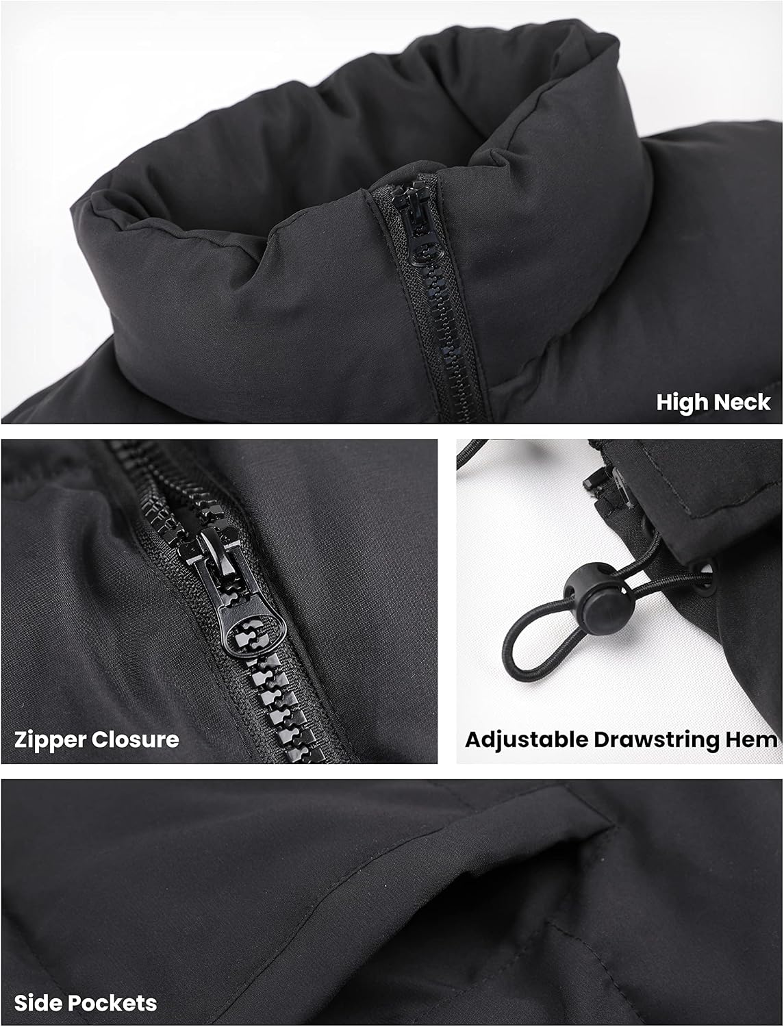 Athlisan Womens Zip Up Puffer Vest Stand Collar Sleeveless Padded Jacket Coat
