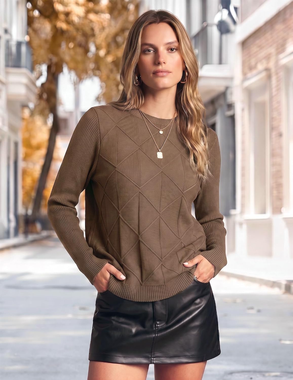 Zeagoo Womens Sweaters Crewneck Long Sleeve Soft Casual Knit Pullover Tops