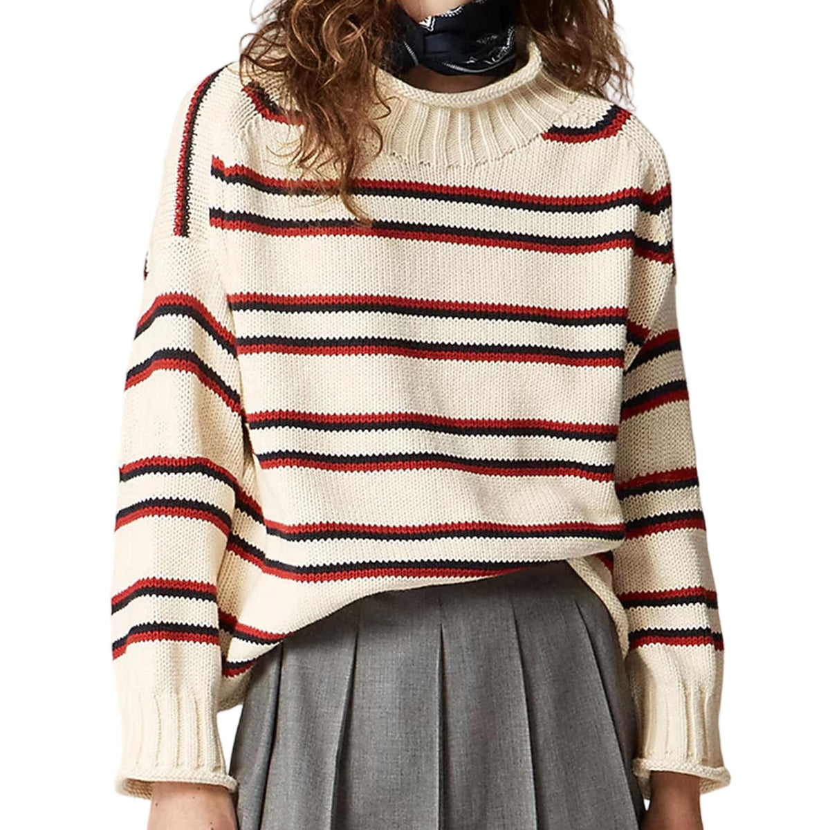 Women's Oversized Roll Neck Sweater Long Sleeve Pullover Fall Casual Tops