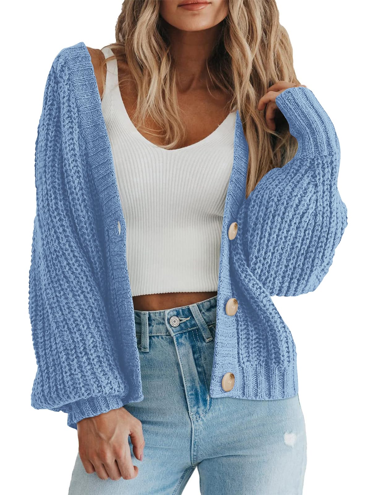 PRETTYGARDEN Women's Chunky Knit Open Front Cardigan Sweaters Fall Outfits