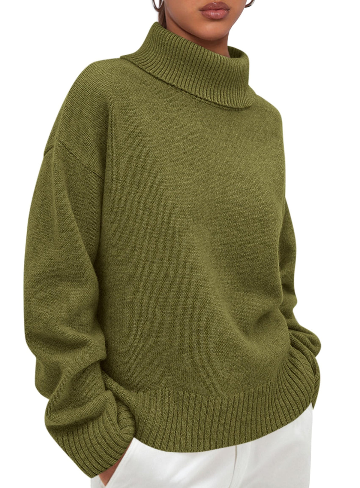 PRETTYGARDEN Womens Turtleneck Long Sleeve Knit Sweater