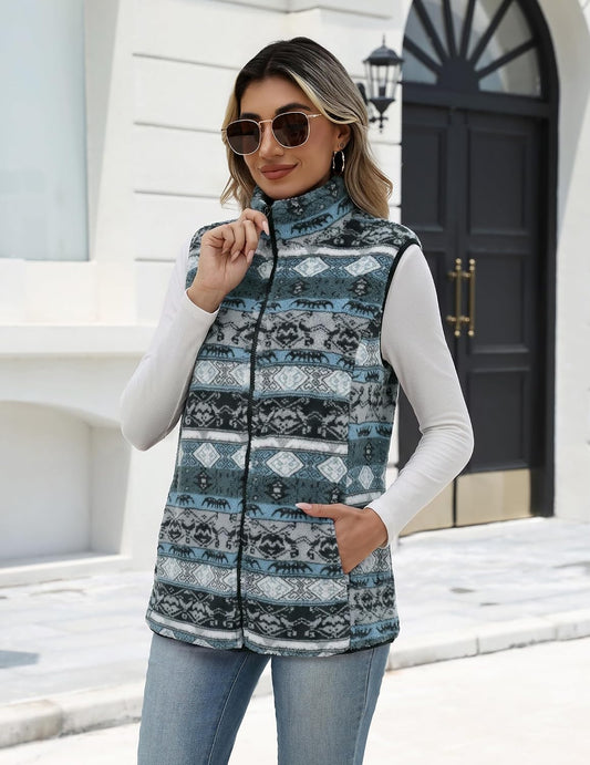 Zeagoo Womens Outerwear Vests With Pockets Zipper Sleeveless Fleece Jackets