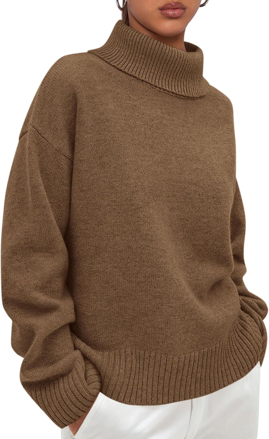 PRETTYGARDEN Womens Turtleneck Long Sleeve Knit Sweater