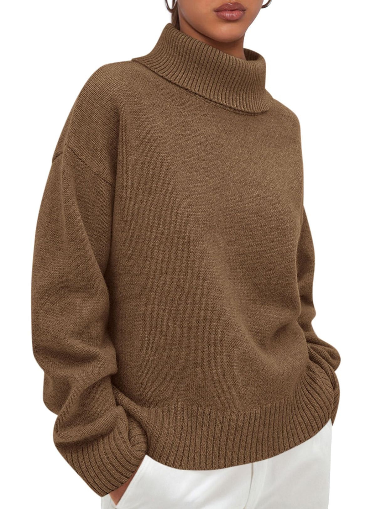 PRETTYGARDEN Womens Turtleneck Long Sleeve Knit Sweater
