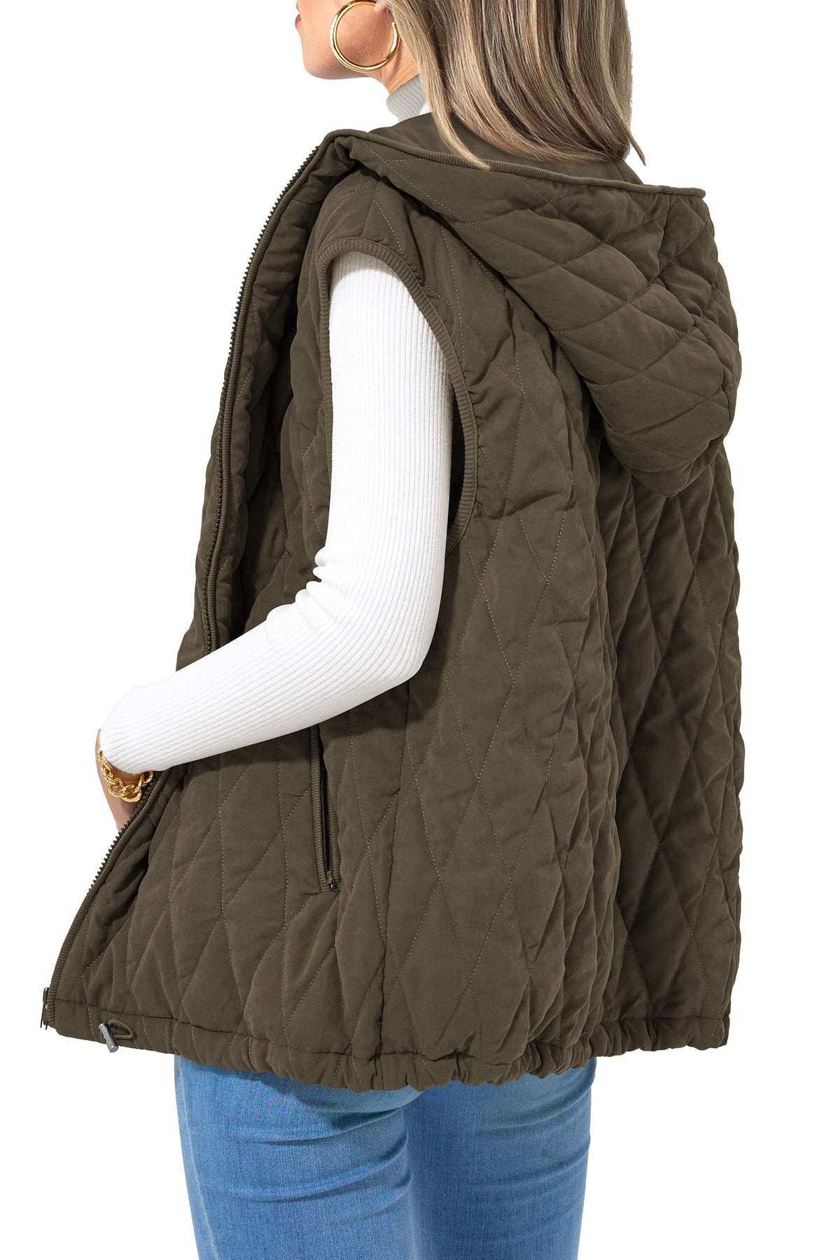 PRETTYGARDEN Women's Fall Fashion Vest Zip Up Jacket