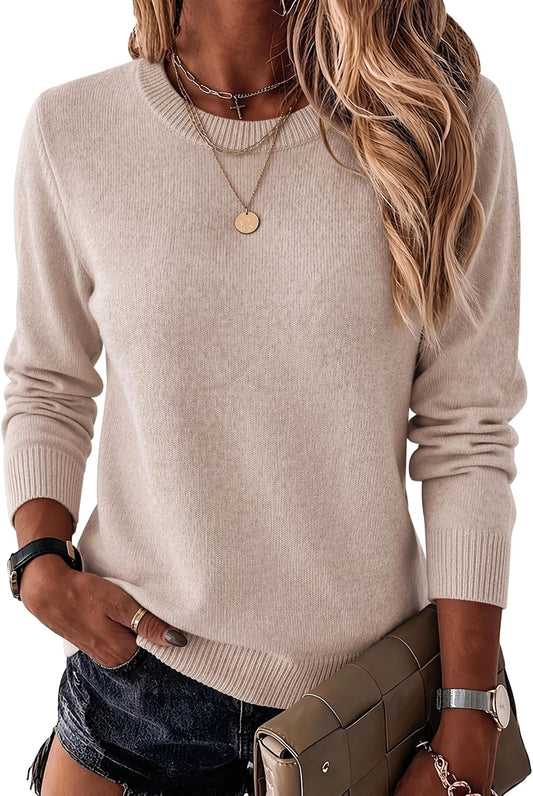 Zeagoo Womens Wool Blend Sweater Crewneck Long Sleeve Tops Fashion Clothing
