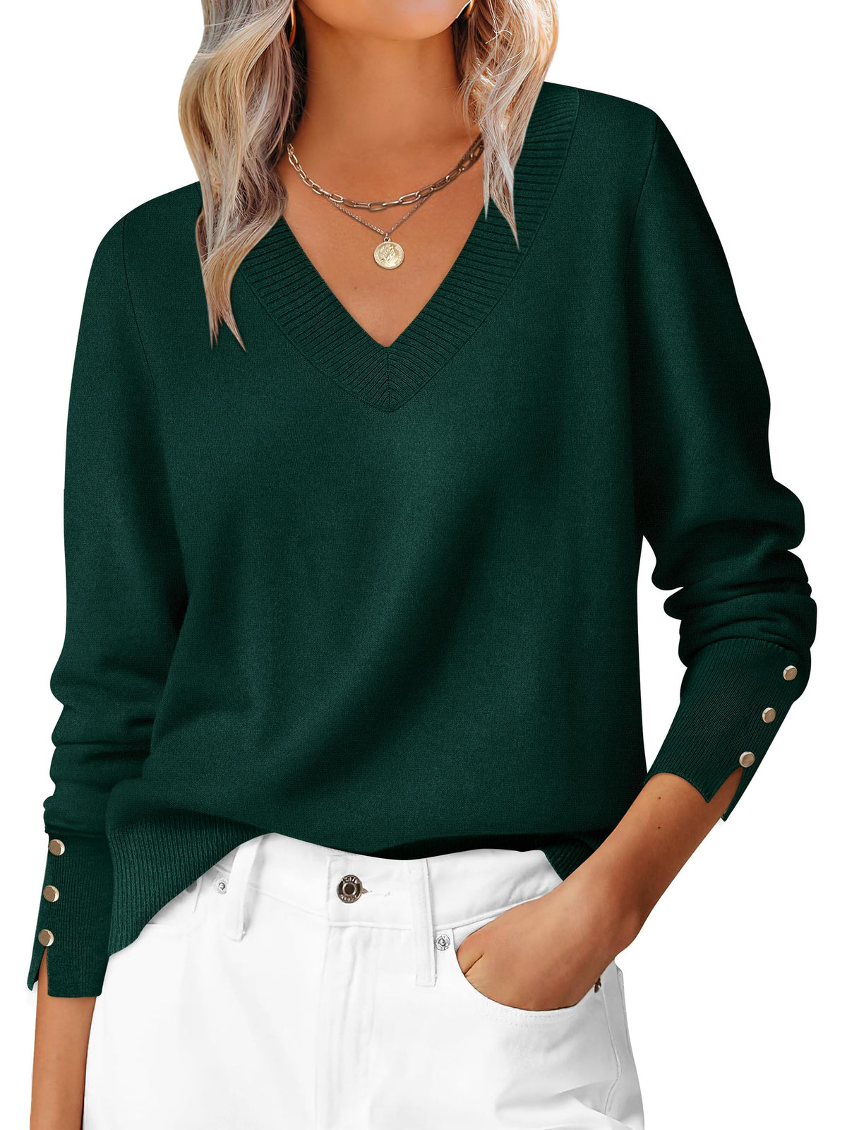 ANRABESS Sweaters for Women Fall Lightweight Knit Pullover