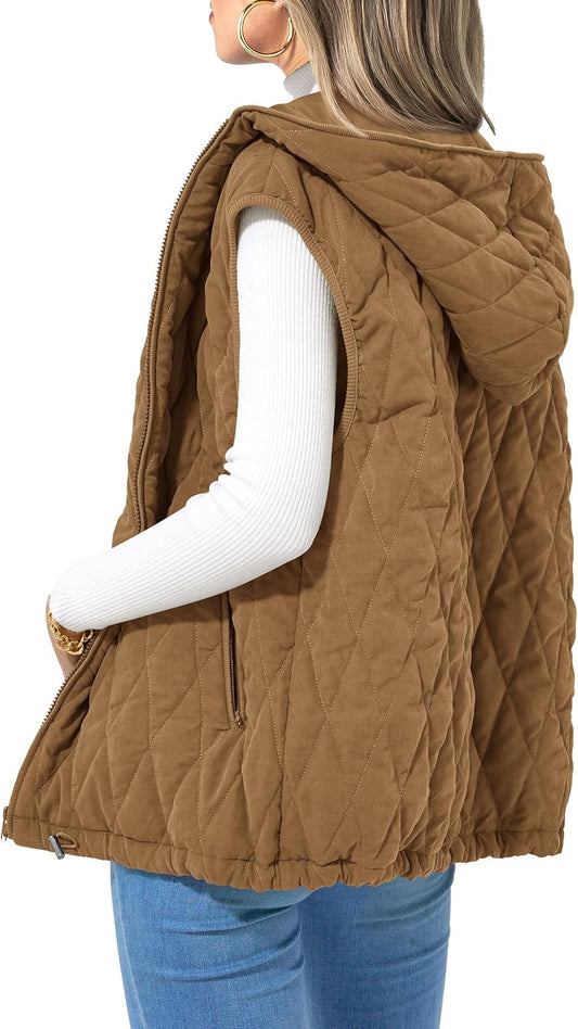 PRETTYGARDEN Women's Fall Fashion Vest Zip Up Jacket