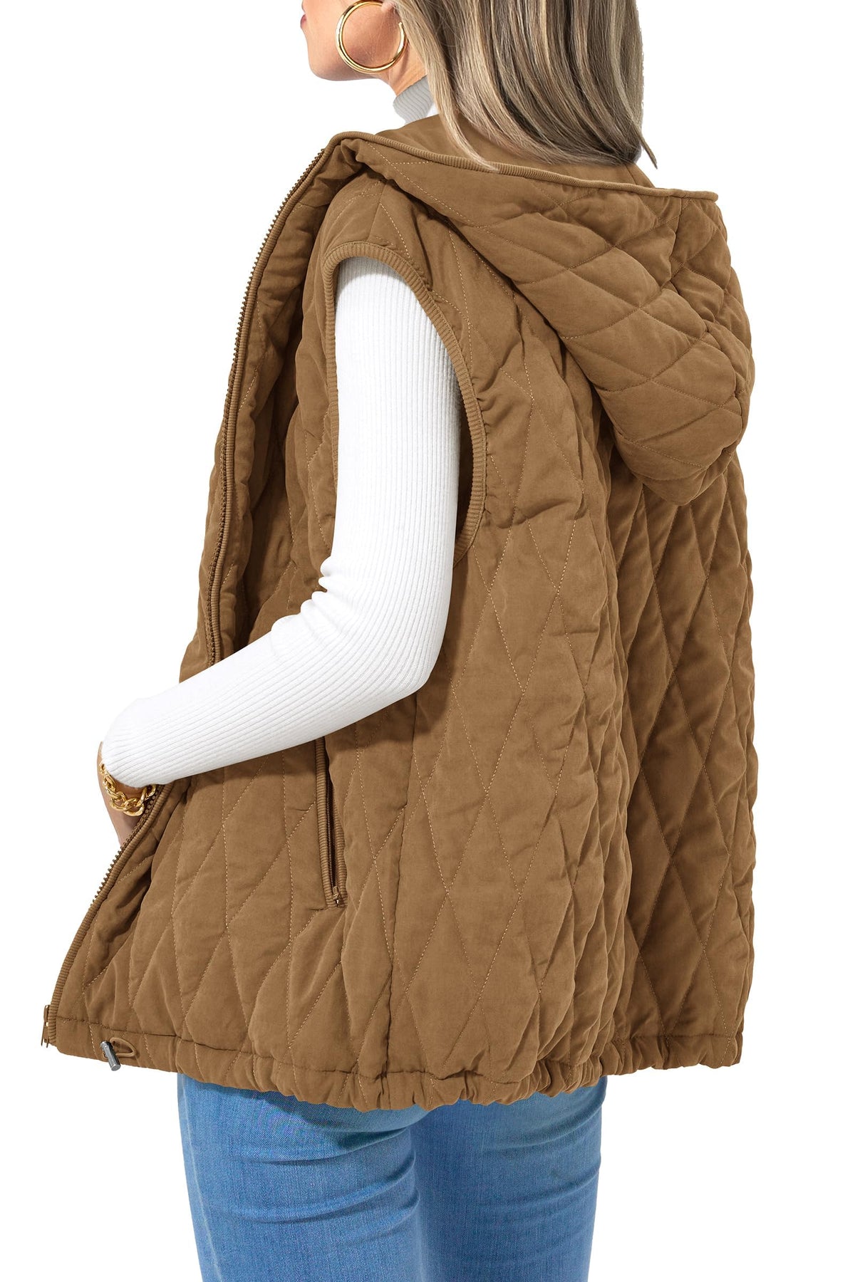 PRETTYGARDEN Women's Fall Fashion Vest Zip Up Jacket