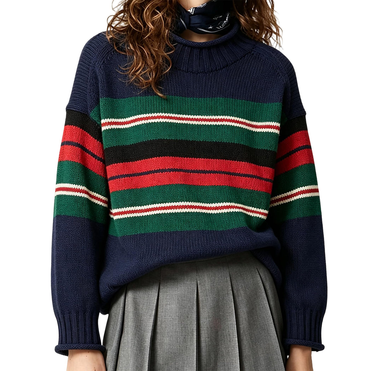 Women's Oversized Roll Neck Sweater Long Sleeve Pullover Fall Casual Tops