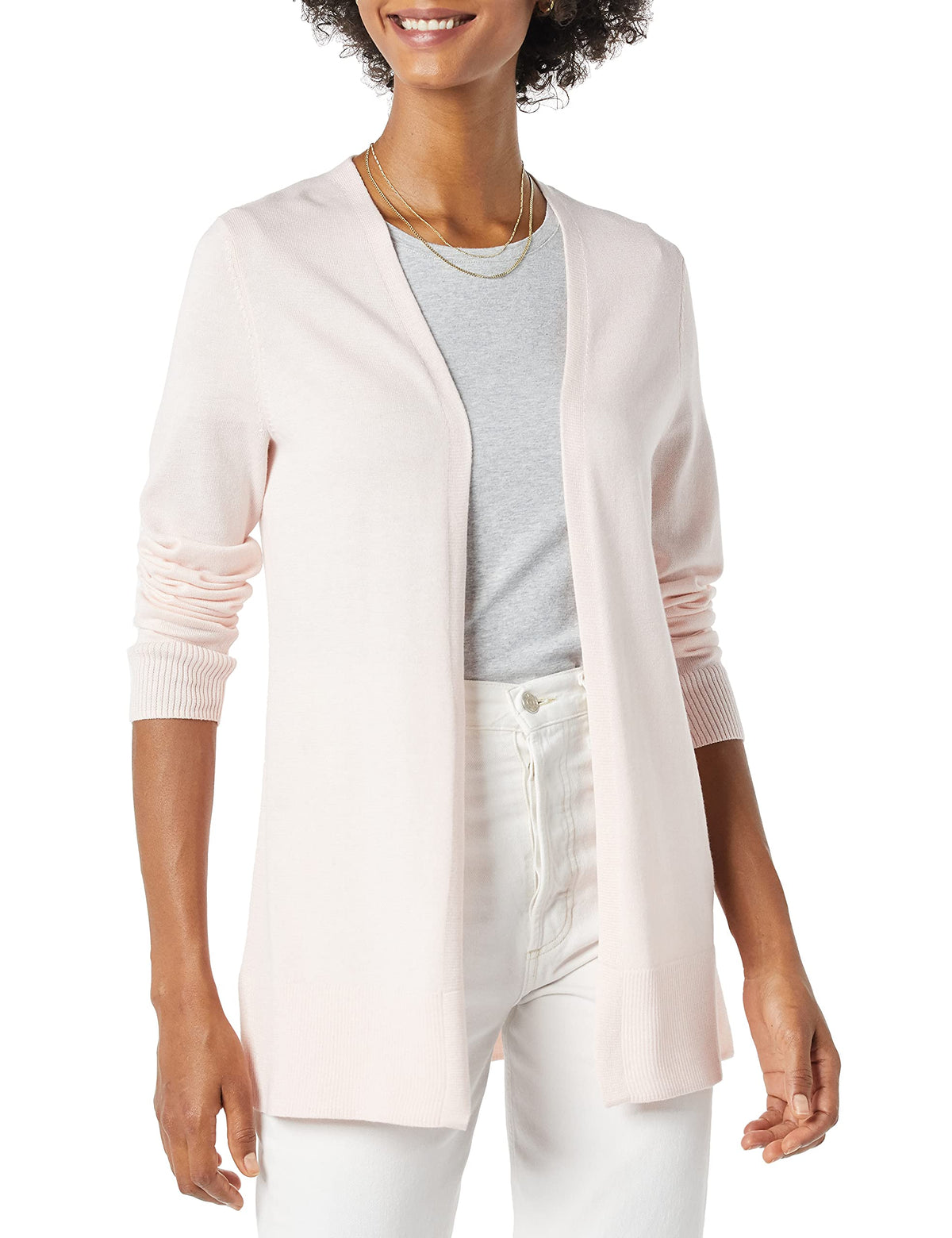 Amazon Essentials Women's Lightweight Long-Sleeve Open-Front Long Cardigan Sweater, Regular Fit