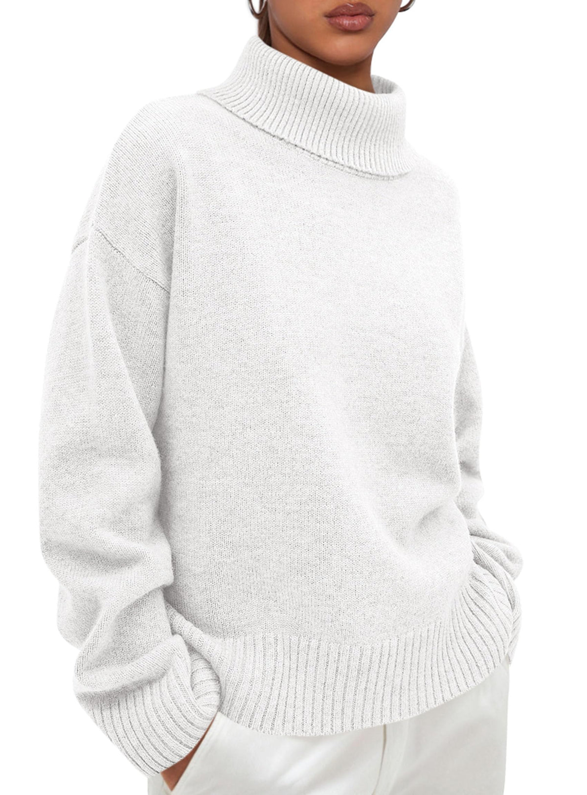 PRETTYGARDEN Womens Turtleneck Long Sleeve Knit Sweater