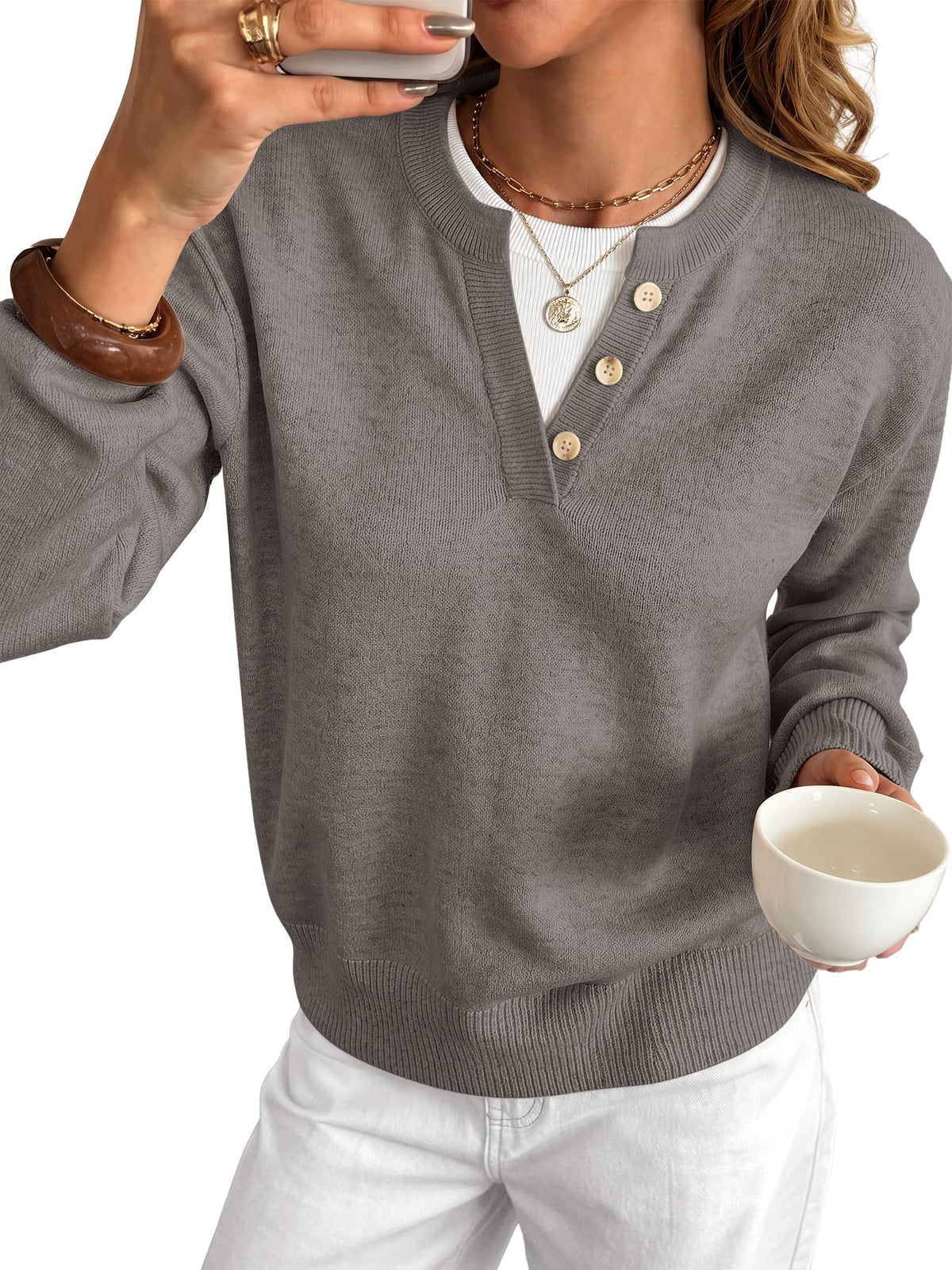 ANRABESS Sweaters for Women 2026 Fall Long Sleeve Lightweight Pullover Tops