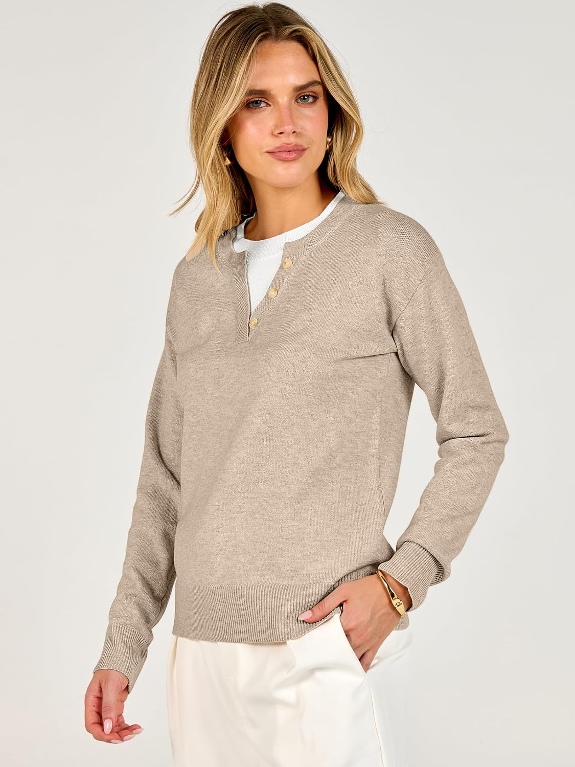 ANRABESS Sweaters for Women 2026 Fall Long Sleeve Lightweight Pullover Tops
