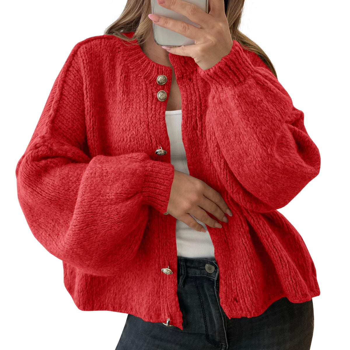 Saodimallsu Womens Oversized Cardigans Long Sleeve Chunky Sweater Coats