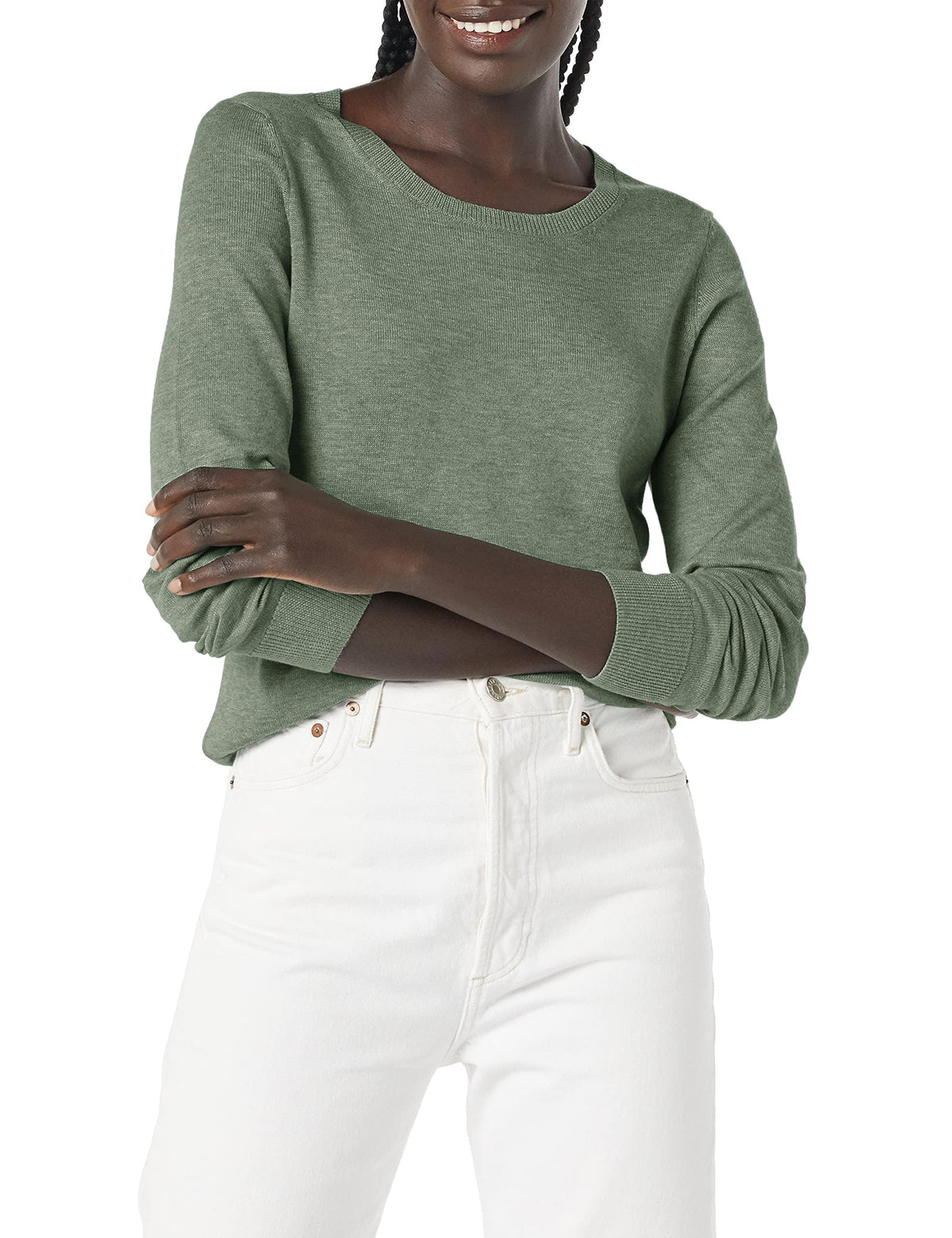Amazon Essentials Women's Long-Sleeve Lightweight Crewneck Sweater, Flattering (Available in Plus Size)