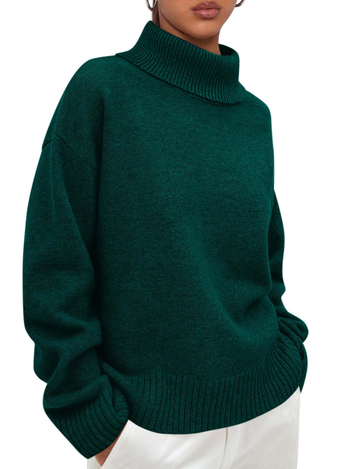 PRETTYGARDEN Womens Turtleneck Long Sleeve Knit Sweater