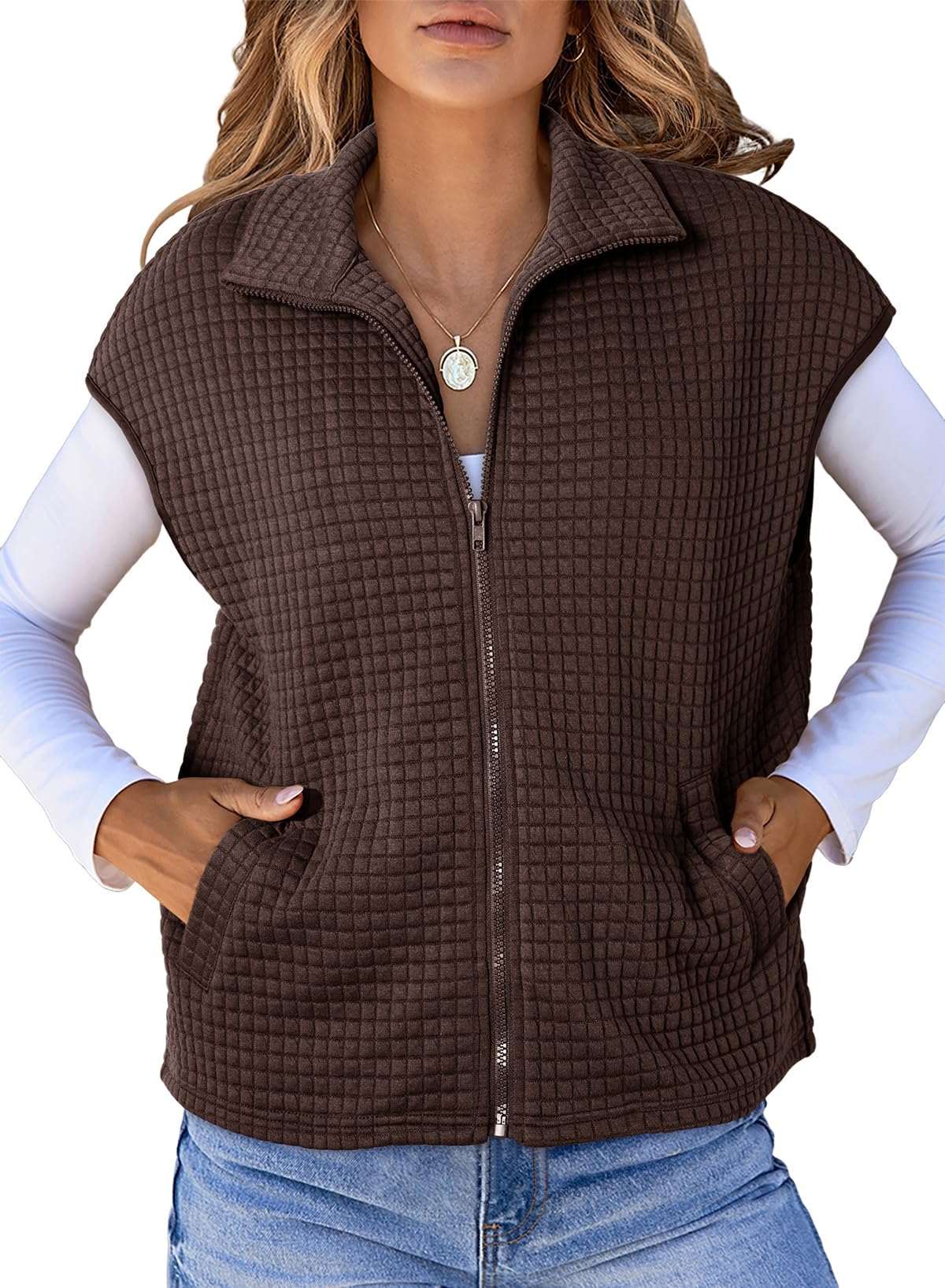 Dokotoo Womens Vest Tops 2026 Fall Cap Sleeve Waffle Knit Vests