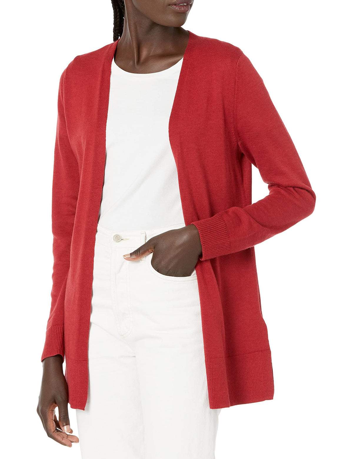 Amazon Essentials Women's Lightweight Long-Sleeve Open-Front Long Cardigan Sweater, Regular Fit